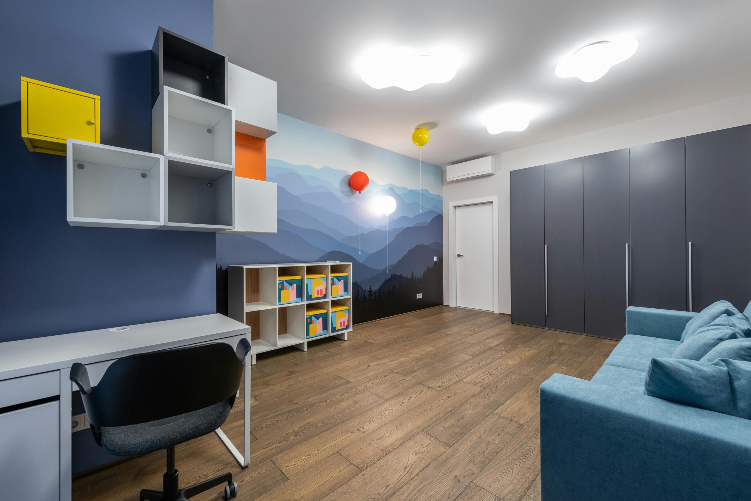 Collage showing multi-functional furniture items like ottoman-storage units and sofa-beds