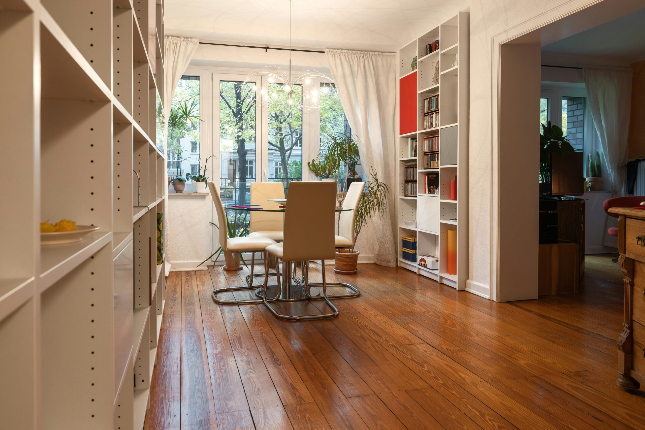 A sleek wooden table with built-in charging ports and storage, showcasing multi-functionality.