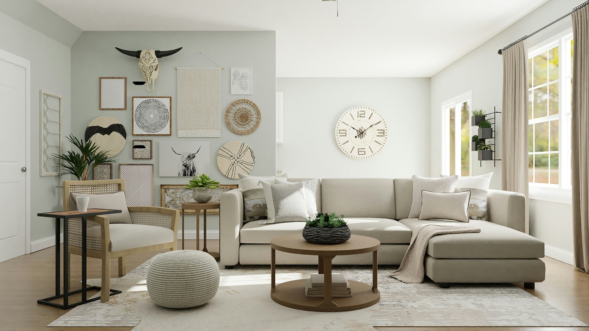 A modern living room featuring sleek wireless furniture pieces