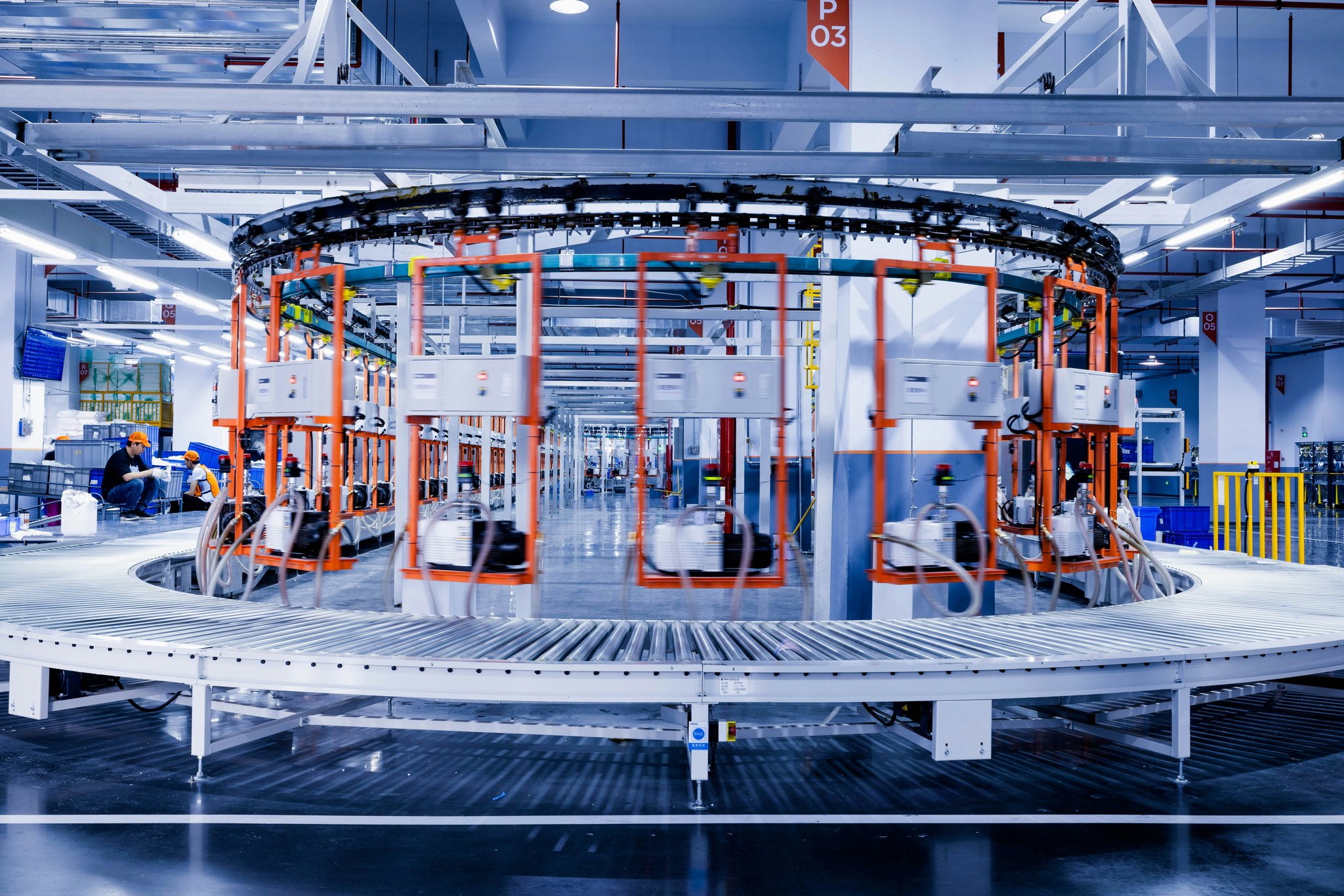 Infographic showing statistics on reduced emissions through green manufacturing
