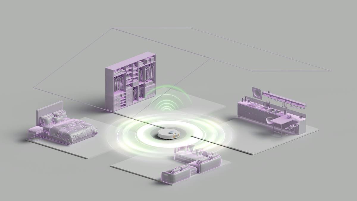 A minimalist smart couch with built-in wireless charging pads